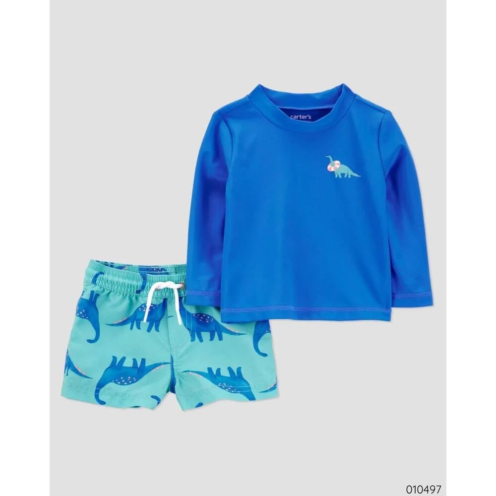 Carter's Just One You Baby Boys' Long Sleeve Dinosaur Printed Rash Guard Set 12M